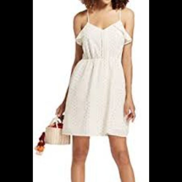 A NEW DAY WOMEN'S POLKA DOT SMOCKED METALLIC SLEVELESS DRESS SIZE XS - Picture 1 of 11